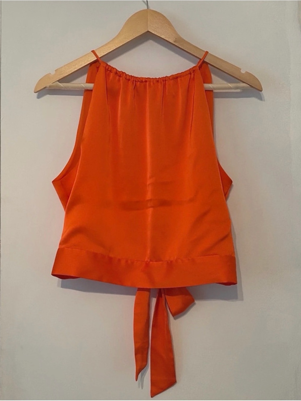 1. State Bright Orange Satin Tie-Back Cami
